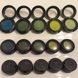 Lot of 5 MAC eyeshadows teal, green, blue hues