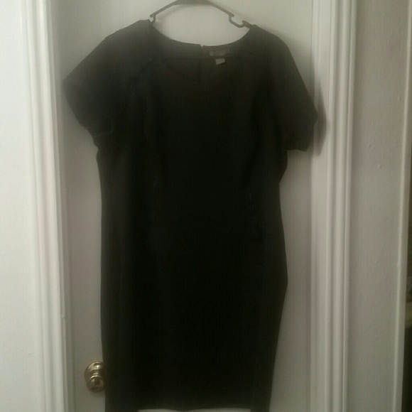 Gray dress with black trimming