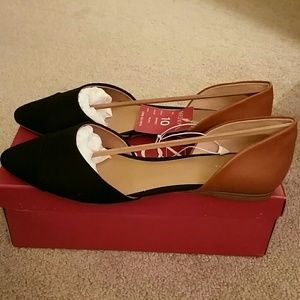 Merona black and brown flats