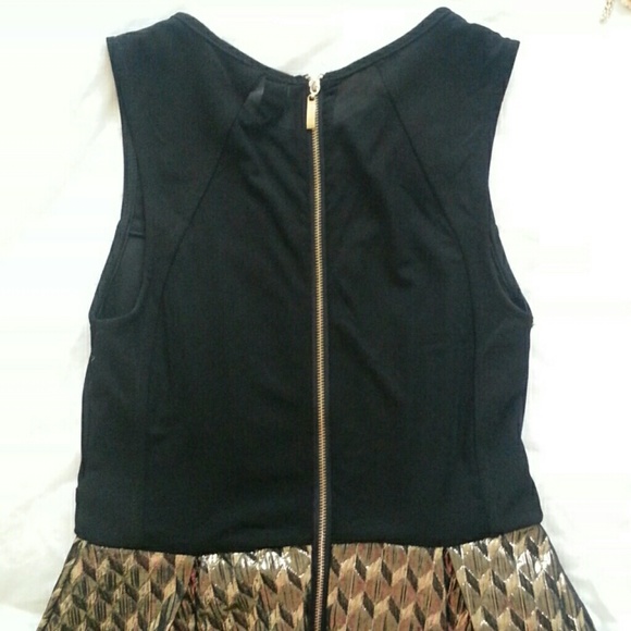 Metallic Gold & Black skater dress - Picture 4 of 4