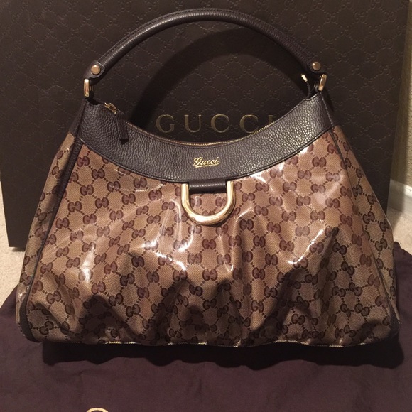 SOLD GUCCI GG CRYSTAL D RING HOBO