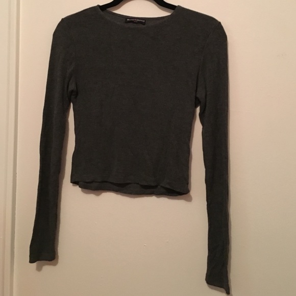 Brandy Melville dark grey long crop top