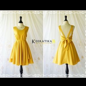Mustard yellow party dress