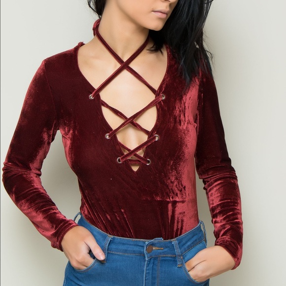 🔺CLEARANCE SALE🔺velvet bodysuit