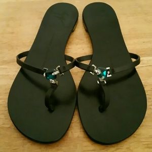 Giuseppe Zanotti Design Leather Flat Sandals