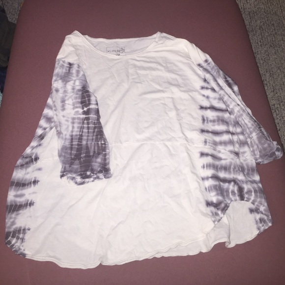 Free people white and blue tie dye top