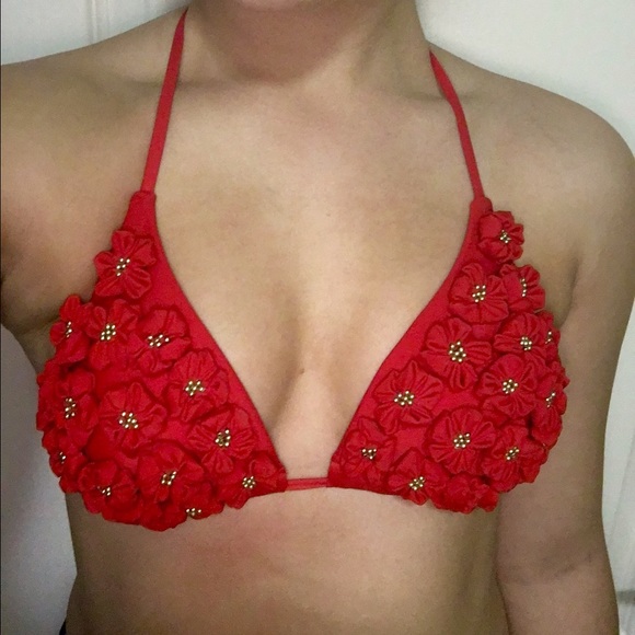 River Island bikini top in red. Size US 4