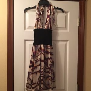 BEBE Printer Halter Dress