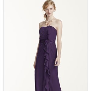 Dark purple (lapis) strapless bridesmaid dress