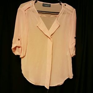 3/4 sleeve sheer blouse
