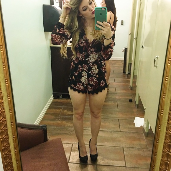 Long sleeve romper, open front
