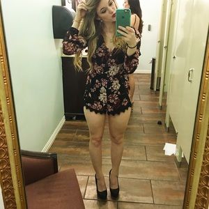 Long sleeve romper, open front