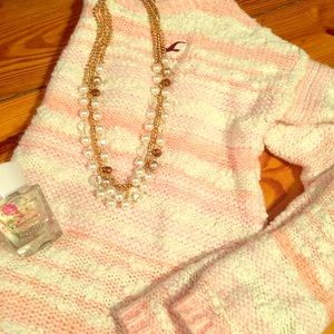 Pink Striped Knit Sweater