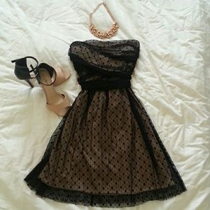 Strapless black/cream dress!