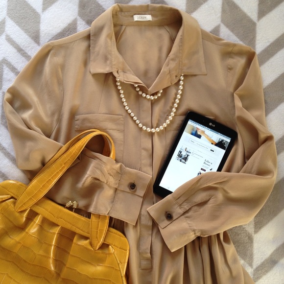 J Crew Blythe Silk Shirtdress