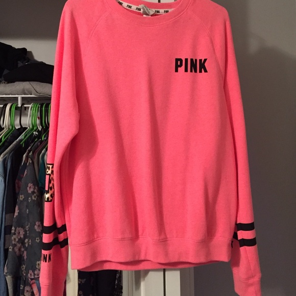 neon pink PINK sweatshirt