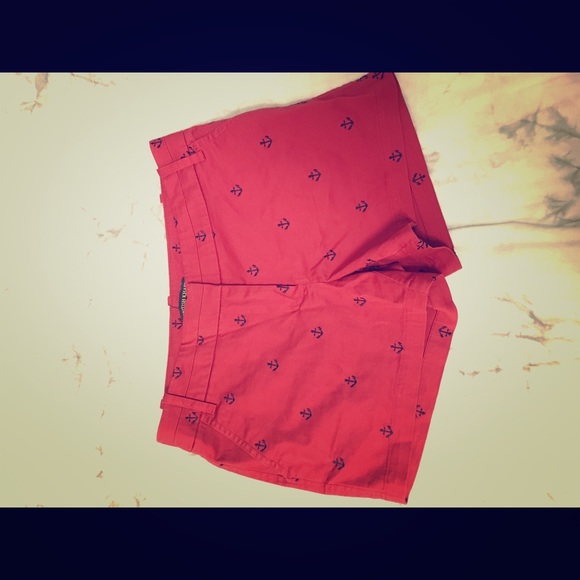Red nautical shorts