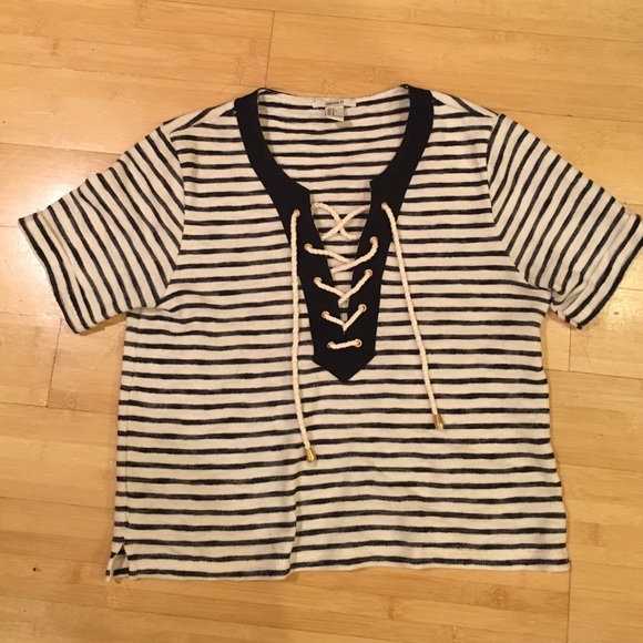 Nautical tie stripe top