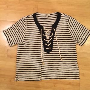 Nautical tie stripe top