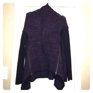 Thick, purple snap sweater