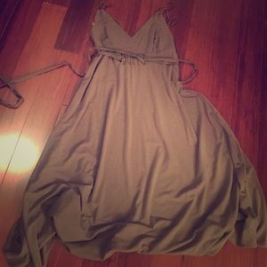 Brown v- neck dress