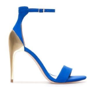 ZARA Blue & Gold Stiletto Sandals