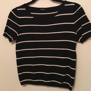 Brandy Melville short tee black and white stripes