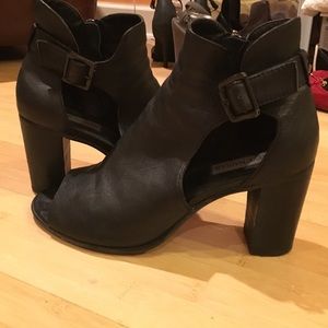Black open toe bootie