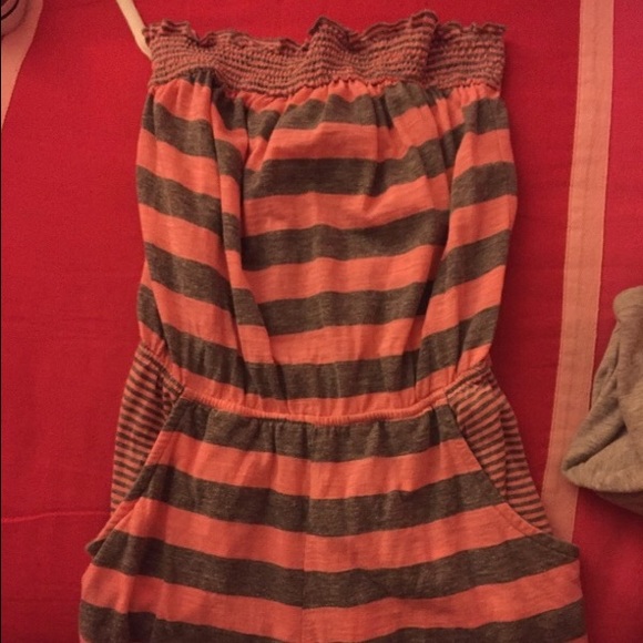 Pink/Gray little Girls romper