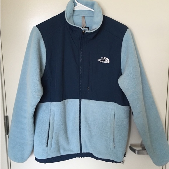 Blue North Face zip up fleece size M