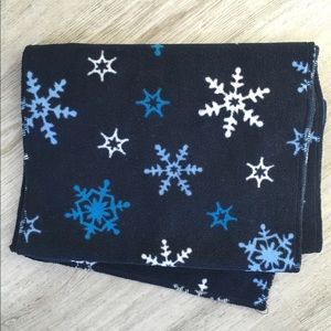 Snowflake Blue Fleece Scarf
