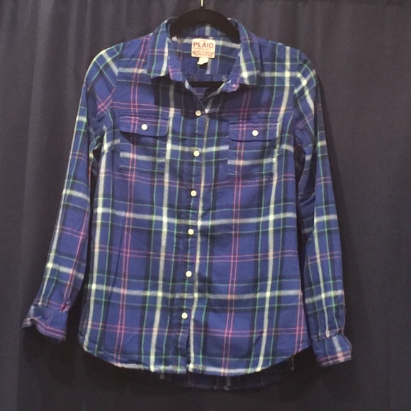 blue plaid shirt