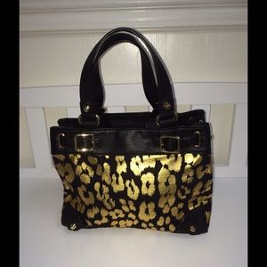 SALE Juicy couture black & gold animal print purse