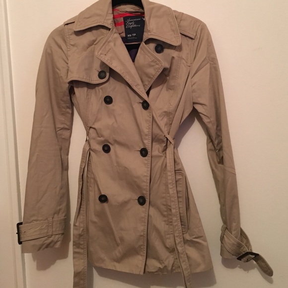American eagle tan trench coat
