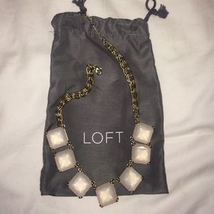 Quartz type stone with gold accent necklace