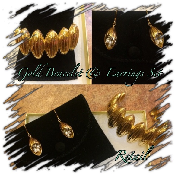 🎁BuyMeSALE 18k Gold overlay Jewelry SET! Retail🆕