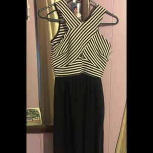 Black/White Cutout Maxi Dress
