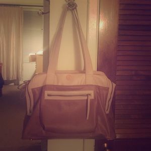 Two-tone pink Lululemon workout bag