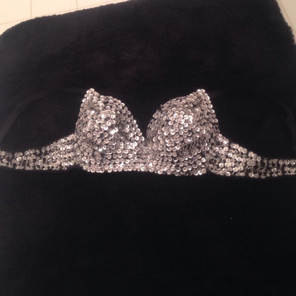 Sliver sequin bra