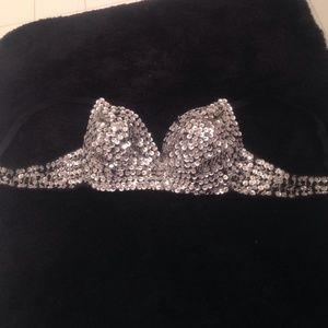 Sliver sequin bra