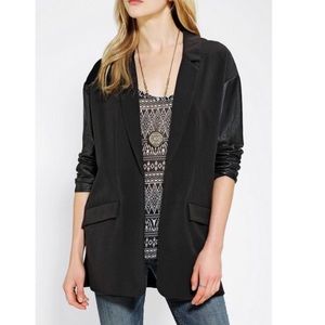 Blazer With Leather Sleeves