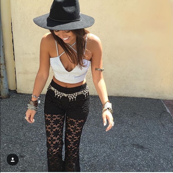 black lace bell bottoms