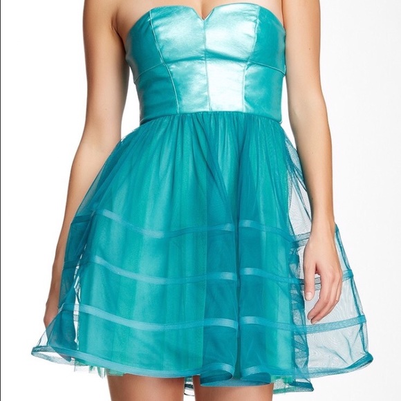 Betsey Johnson Fit & Flare Faux Leather Dress