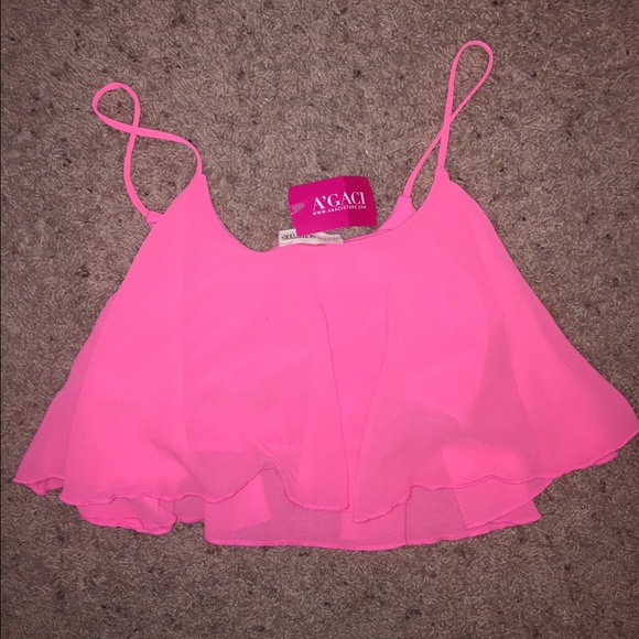 pink flowy crop top - Picture 1 of 1