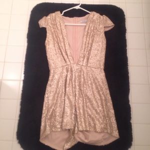 Gold sequin romper