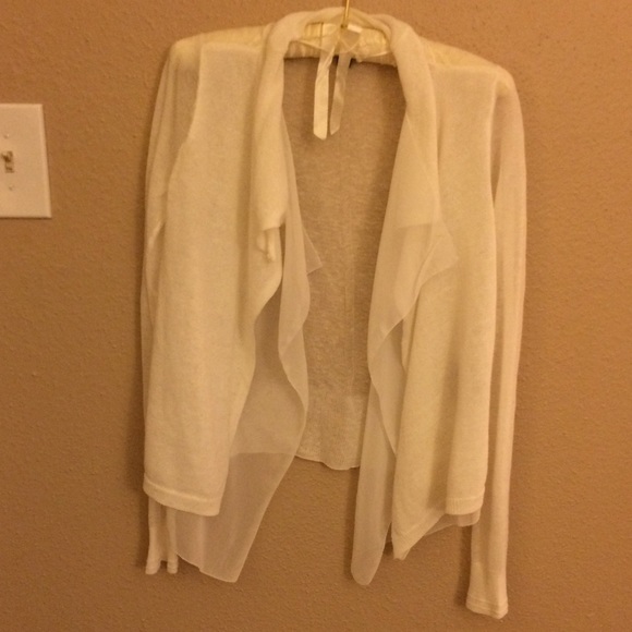 Vera Wang White Sheer Sweater