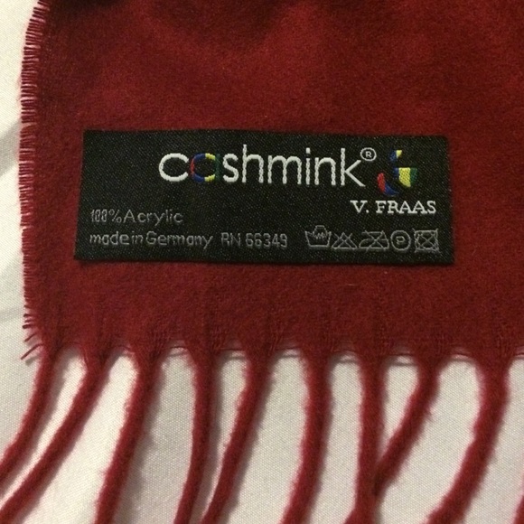 Warm Dark Red *Cashmink*Made in Germany SOFT SCARF - Picture 4 of 4