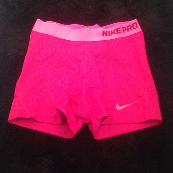 Pink nike pro shorts