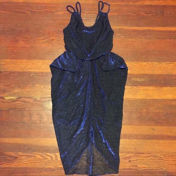 Blue Glittering Vintage Dress