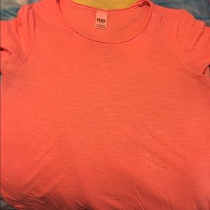 Fun Coral Victoria's Secret Pink Scoop Neck Tee